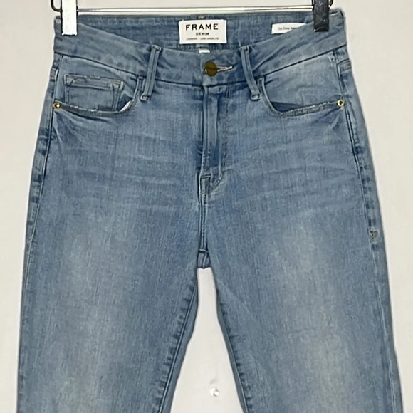 Frame Denim Le Crop Mini Boot Distressed Jeans in Garrn River - Size 24 - Picture 3 of 10